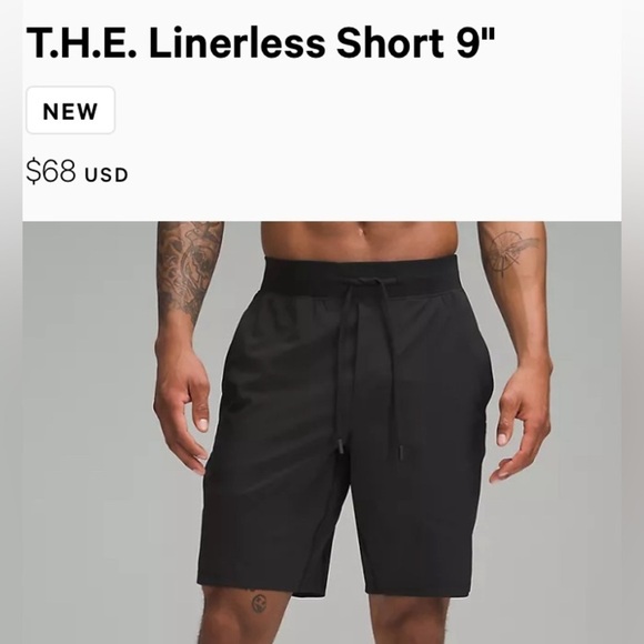 Lululemon 🍋black shorts no lining no size tag fits M 9 inseam - Picture 1 of 10